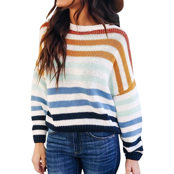 Striped Color-Block Sweater - Picture 2 of 7